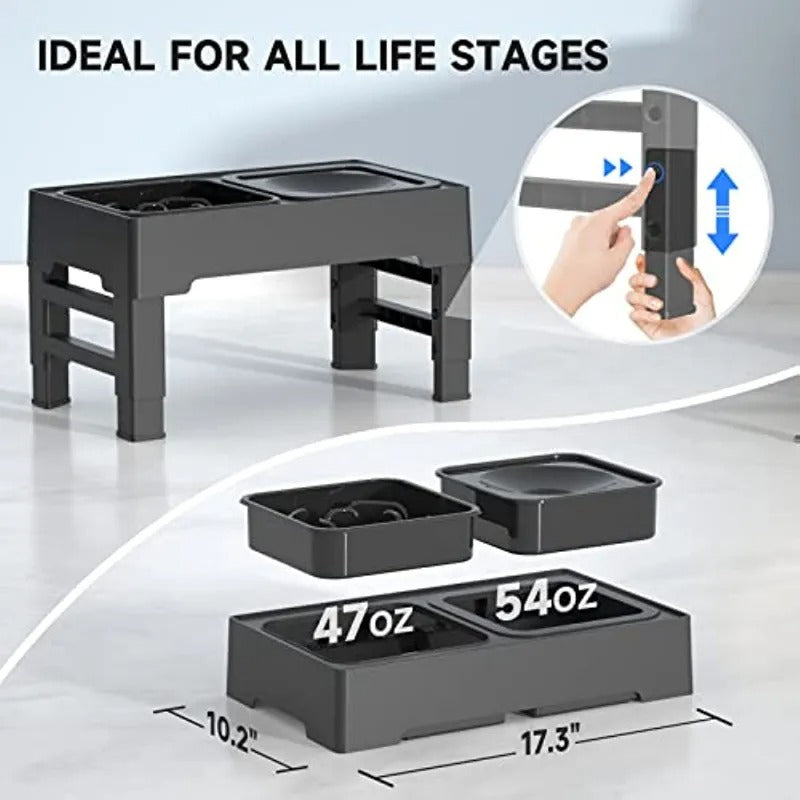 Elevated Feeding Tray with Slow Feeder