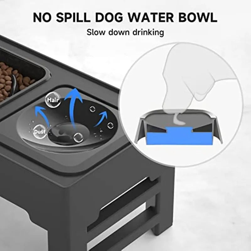 Elevated Feeding Tray with Slow Feeder