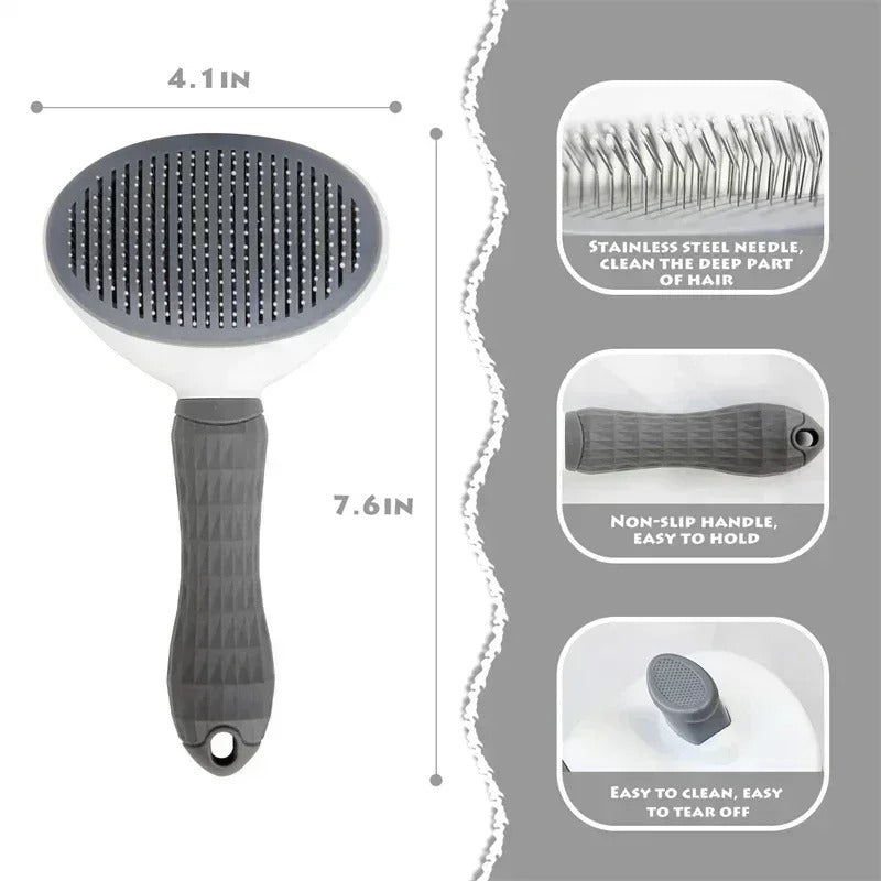 Self-Removing Pet Hair Brush